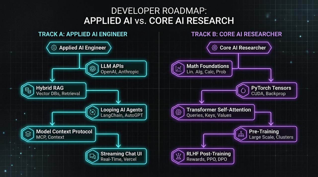 2026 AI Engineer Dual-Track Roadmap: Applied AI vs Core AI Research